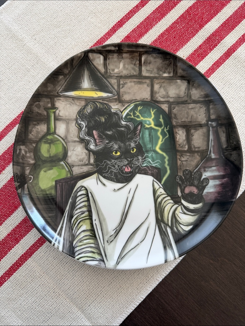 Rachel Kozlowski for West Elm Black Cat Porcelain Plate